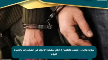 تنويه عاجل.. حبس عاطلين 4 أيام بتهمة الاتجار في المخدرات بالجيزة اليوم